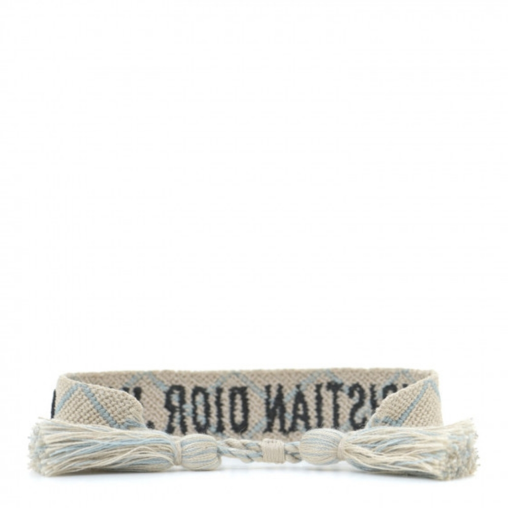 CHRISTIAN DIOR Woven Cotton J'Adior Friendship Bracelet Beige - Picture 2 of 5